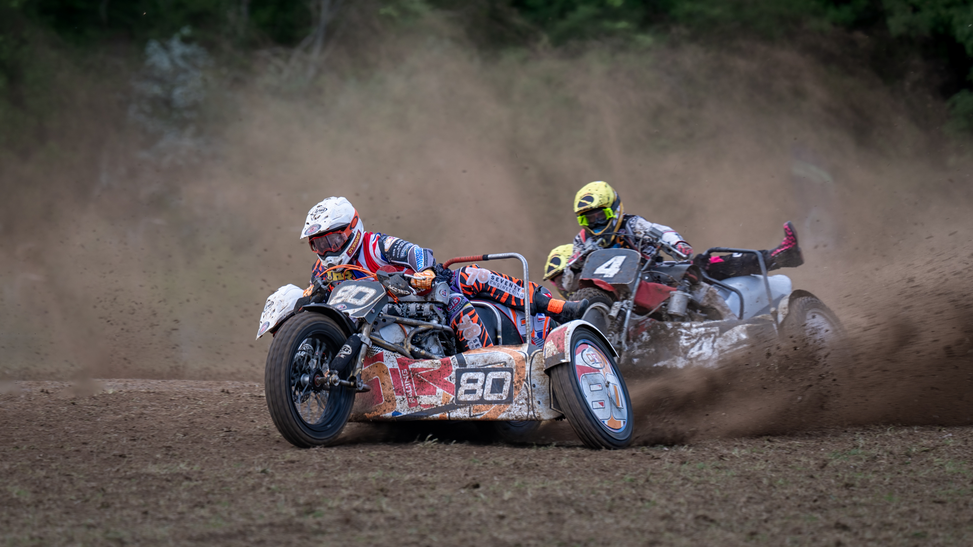 Jim Munday (England) Grasstrack Sidecar Racers